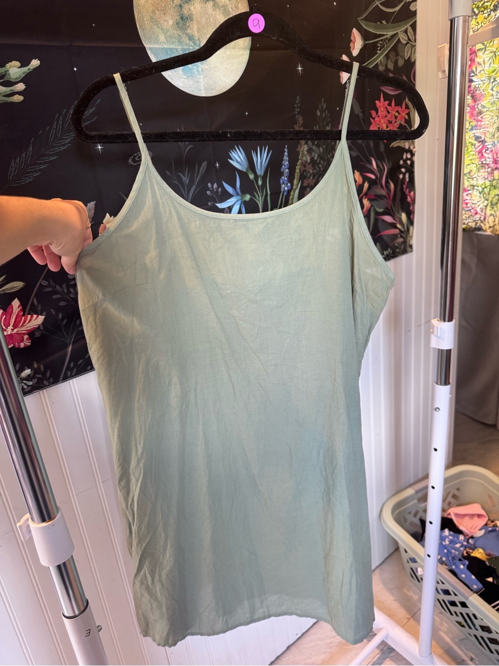 Women’s Lightweight Sage Green Spaghetti Strap dress